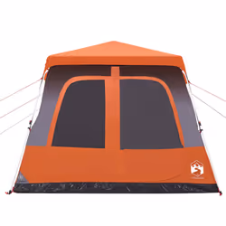 vidaXL Family Tent Dome 8-Person Lightweight Tent Camping Tent Quick Release - Grey and orange, 438 x 268 x 210 cm - Additional view 4