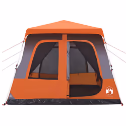 vidaXL Family Tent Dome 8-Person Lightweight Tent Camping Tent Quick Release - Grey and orange, 438 x 268 x 210 cm - Additional view 5