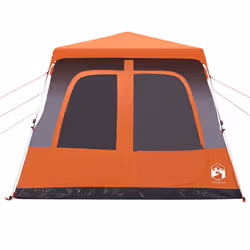 vidaXL Family Tent Dome 8-Person Lightweight Tent Camping Tent Quick Release - Grey and orange, 438 x 268 x 210 cm - Additional view 7