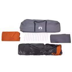 vidaXL Family Tent Dome 8-Person Lightweight Tent Camping Tent Quick Release - Grey and orange, 438 x 268 x 210 cm - Additional view 9