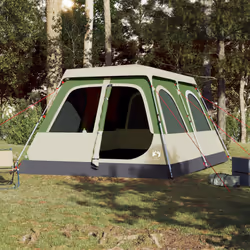 vidaXL Family Tent Dome 10-Person Lightweight Tent Camping Tent Quick Release - Green