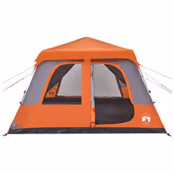 vidaXL Family Tent Dome 10-Person Lightweight Tent Camping Tent Quick Release - Grey and orange - Additional view 5
