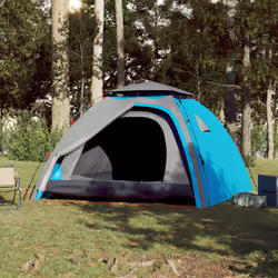 vidaXL Camping Tent Dome 4-Person Blue Quick Release - Additional view 2