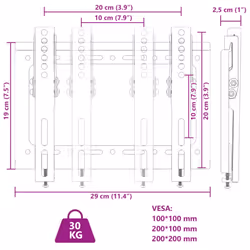 vidaXL TV Wall Mount for Screen Max VESA Swivels Tilts Extends TV Wall Bracket - 22.5 cm