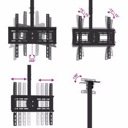 vidaXL TV Ceiling Mount for 32-65 Inch Screen Max VESA TV Wall Bracket 40 kg - Additional view 5