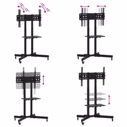 vidaXL TV Stand on Wheels 32-90 Inch Screen Max VESA TV Cabinet Monitor Stand - 50 kg - Additional view 5