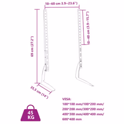 vidaXL TV Stands 2 pcs for 37-75 Inch Screen Max VESA TV Monitor Stand 45 kg - Additional view 7