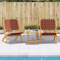 VidaXL 366511 outdoor chair Terrace Acacia wood, Fabric Brown, Red - Additional view 2