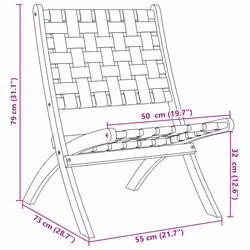 VidaXL 366511 outdoor chair Terrace Acacia wood, Fabric Brown, Red - Additional view 7