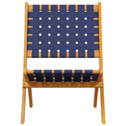 VidaXL 366512 outdoor chair Terrace Acacia wood, Fabric Blue, Brown - Additional view 4