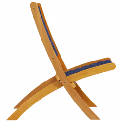 VidaXL 366512 outdoor chair Terrace Acacia wood, Fabric Blue, Brown - Additional view 5