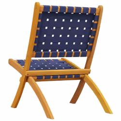 VidaXL 366512 outdoor chair Terrace Acacia wood, Fabric Blue, Brown - Additional view 6