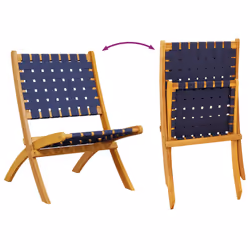 VidaXL 366512 outdoor chair Terrace Acacia wood, Fabric Blue, Brown - Additional view 7