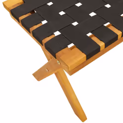 vidaXL Garden Bench Outdoor Bench Seat Black Solid Wood Acacia and Fabric - Additional view 5