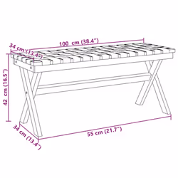 vidaXL Garden Bench Outdoor Bench Seat Dark Blue Solid Wood Acacia and Fabric - Additional view 6
