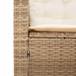 vidaXL Garden Sofa with Table and Cushions Outdoor L-shaped Sofa Poly Rattan - beige, wood - Additional view 8