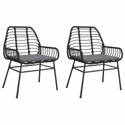 VidaXL 369091, Terrace, Padded seat, Polyrattan, Steel, Black, 110 kg, 43 cm