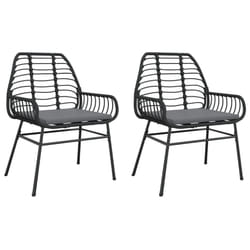 VidaXL 369091 outdoor chair Terrace Padded seat Polyrattan, Steel Black
