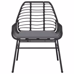 VidaXL 369091 outdoor chair Terrace Padded seat Polyrattan, Steel Black - Additional view 5