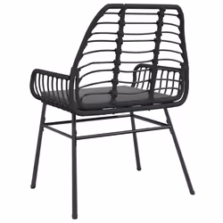 VidaXL 369091 outdoor chair Terrace Padded seat Polyrattan, Steel Black - Additional view 7