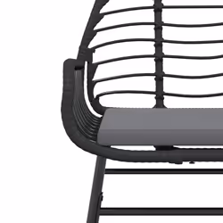 VidaXL 369091 outdoor chair Terrace Padded seat Polyrattan, Steel Black - Additional view 8