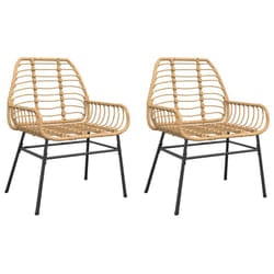 VidaXL 369092 outdoor chair Terrace Padded seat Polyrattan, Steel Brown