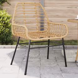 VidaXL 369092 outdoor chair Terrace Padded seat Polyrattan, Steel Brown