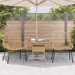 VidaXL 369092 outdoor chair Terrace Padded seat Polyrattan, Steel Brown