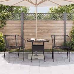 VidaXL 369098 outdoor chair Terrace Padded seat Polyrattan, Steel Black