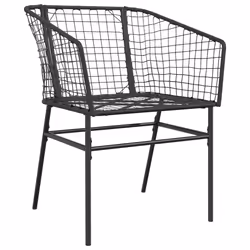VidaXL 369098 outdoor chair Terrace Padded seat Polyrattan, Steel Black - Additional view 4