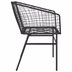 VidaXL 369098 outdoor chair Terrace Padded seat Polyrattan, Steel Black - Additional view 6