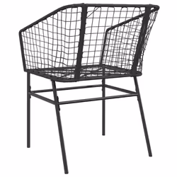 VidaXL 369098 outdoor chair Terrace Padded seat Polyrattan, Steel Black - Additional view 7