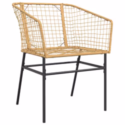 VidaXL 369099 outdoor chair Terrace Padded seat Polyrattan, Steel Brown - Additional view 4