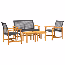 VidaXL 367604, Black, Brown, Rattan, Steel, 110 kg, Adults & Children, 1120 mm, 640 mm