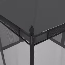 vidaXL Gazebo with Mesh Walls Pavilion Tent Marquee Balcony Shelter Steel - anthracite - Additional view 6
