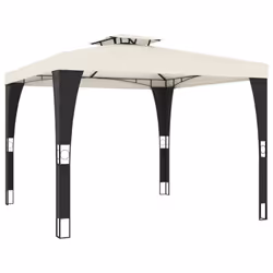 vidaXL Gazebo with Double Roof Pavilion Tent Marquee Cream 2.98x2.98 m Steel - cream, 2.98 x 2.98 m - Additional view 4