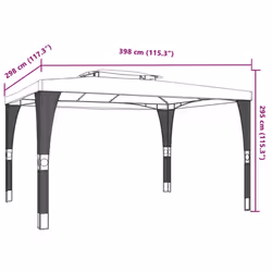 vidaXL Gazebo with Double Roof Pavilion Tent Marquee Cream 2.98x2.98 m Steel - cream, 3.98 x 2.98 m