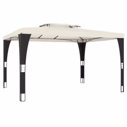 vidaXL Gazebo with Double Roof Pavilion Tent Marquee Cream 2.98x2.98 m Steel - cream, 3.98 x 2.98 m - Additional view 4