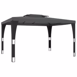 vidaXL Gazebo with Double Roof Pavilion Tent Marquee Cream 2.98x2.98 m Steel - anthracite, 3.98 x 2.98 m - Additional view 4