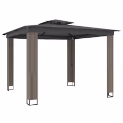 vidaXL Gazebo with Double Roof Pavilion Tent Marquee Balcony Shelter Steel - anthracite, 2.94 x 2.94 m - Additional view 4