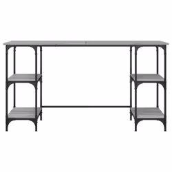 vidaXL Desk Writing Desk Computer Desk Grey Sonoma Metal and Engineered Wood - Additional view 4