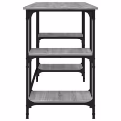 vidaXL Desk Writing Desk Computer Desk Grey Sonoma Metal and Engineered Wood - Additional view 5