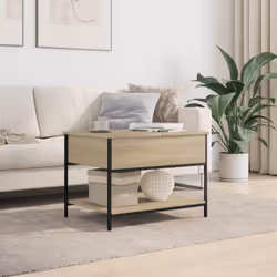 vidaXL Coffee Table End Table Sofa Table Sonoma Oak Engineered Wood and Metal