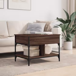 vidaXL Coffee Table End Table Sofa Table Brown Oak Engineered Wood and Metal