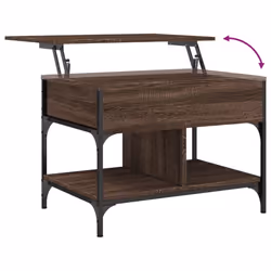 vidaXL Coffee Table End Table Sofa Table Brown Oak Engineered Wood and Metal - Additional view 7