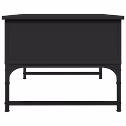 vidaXL Coffee Table End Table Side Sofa Table Black Engineered Wood and Metal - Additional view 5