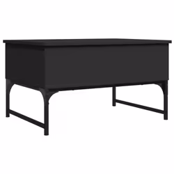 vidaXL Coffee Table End Table Side Sofa Table Black Engineered Wood and Metal - Additional view 6