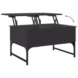 vidaXL Coffee Table End Table Side Sofa Table Black Engineered Wood and Metal - Additional view 7