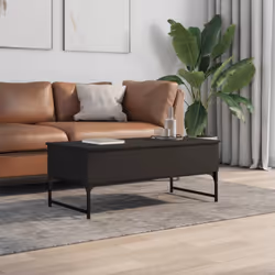 vidaXL Coffee Table End Table Side Sofa Table Black Engineered Wood and Metal