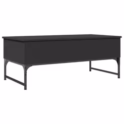 vidaXL Coffee Table End Table Side Sofa Table Black Engineered Wood and Metal - Additional view 6